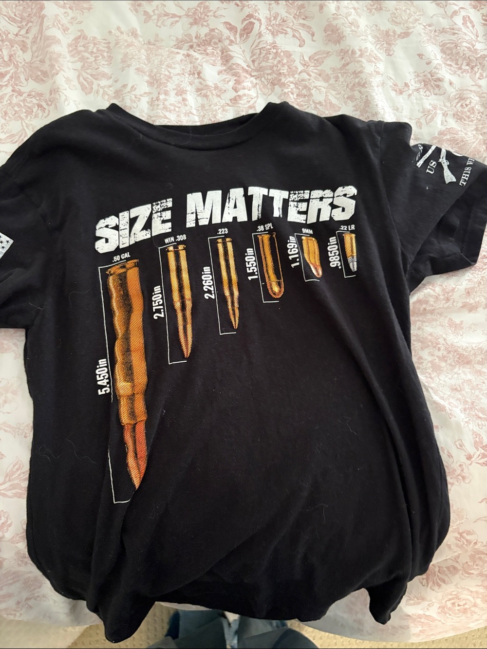 Size Matters Black Graphic Tee small